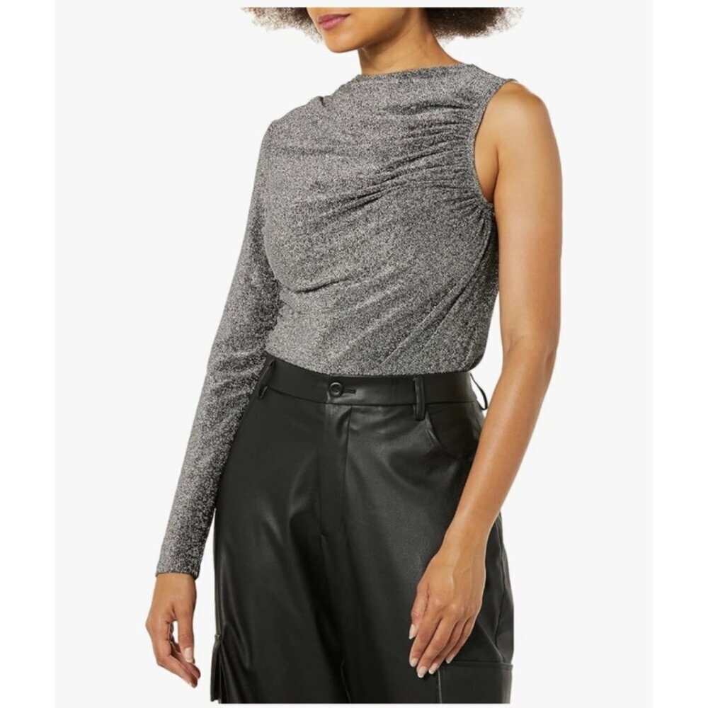 Terea Women's Emiliana One Shoulder Metallic Ruched Top size XXL NWT